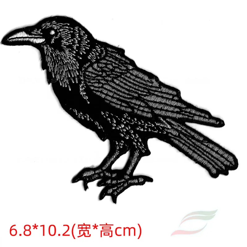 Écusson de corbeau brodé à repasser, décoration de vêtements Écusson de corbeau brodé à repasser, décoration de vêtements