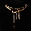 collier pendentif géométrique en or pour femme, ensemble de bijoux multicouches, cadeaux de mode boho, document