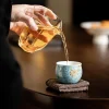 tasses à thé en céramique japonaise, tasse à thé kungfu chinoise, service à thé personnel rétro, tasses de lotus en émail, articles ménagers, boîte cadeau fournie