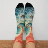 ukiyoe wave art chaussettes unisexe confortable chaud antidérapant rétro mode chaussettes décontractées nouveauté design créatif heureux chaussettes cadeau amusant