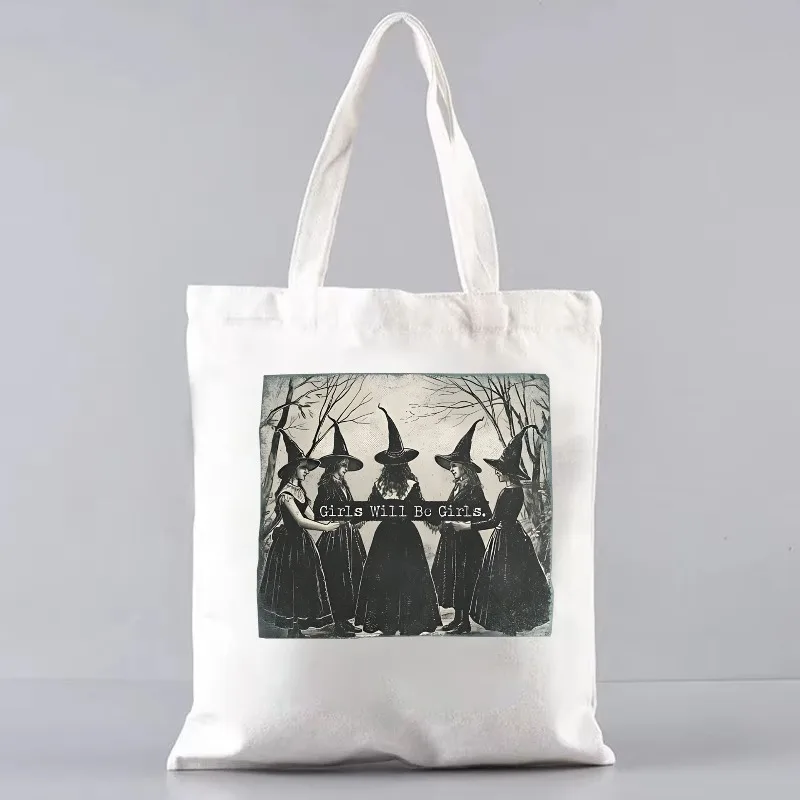 vintage filles sera filles sorcière toile sac halloween femmes sac à bandoulière décontracté drôle sorcière fourre tout sac witchy vibes graphique vintage filles sera filles sorcière toile sac halloween femmes sac à bandoulière décontracté drôle sorcière fourre tout sac witchy vibes graphique