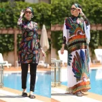 Burkini maillots de bains musulmans maillot bain femme hijab femme musulman Burkini – couverture modeste pour les musulmanes, pour les maillots de bain, pour les femmes, hijab islamique à manches longues, avec jupe Burkini maillots de bains musulmans maillot bain femme hijab femme musulman Burkini – couverture modeste pour les musulmanes, pour les maillots de bain, pour les femmes, hijab islamique à manches longues, avec jupe