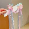 pinces à cheveux florales fairycore avec rubans et pompons – accessoires pour cheveux traditionnels chinois pour hanfu | cadeau pour les filles