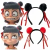 nouveau nezha dessin animé bandeau drôle en peluche poupée boules bandeau coiffure outil de fixation épingle à cheveux pour femmes enfants filles cheveux accessoires