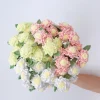 bouquet de gardénia au crochet en fil fait à la main, décoration de maison, ornements de mariage, cadeaux de vacances