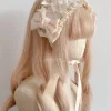 accessoires pour cheveux lolita originaux faits à la main, blanc et noir, coiffure rose bleu, bandeau en dentelle avec nœud kc