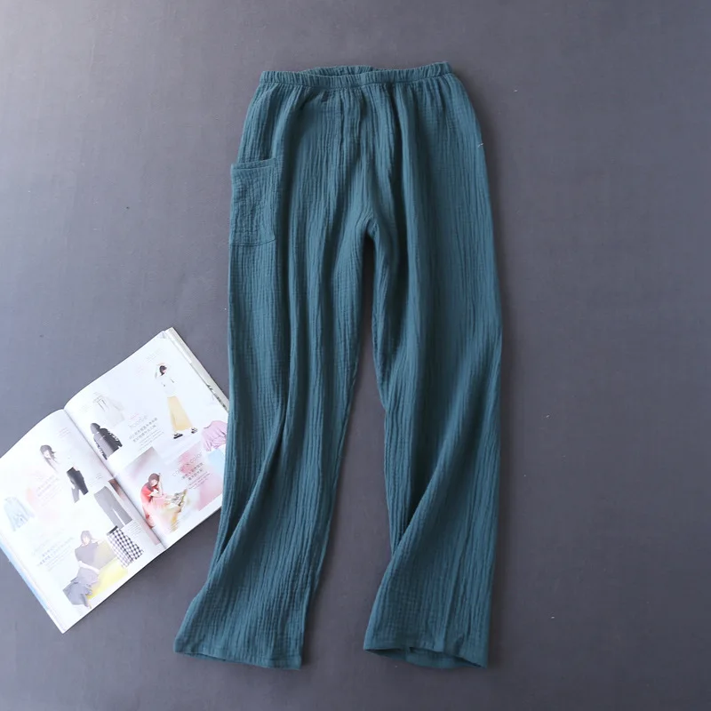 pyjama cactus en crêpe de coton pour femme, pantalon à manches longues, confortable, service à domicile, nouveau style japonais, printemps et automne pyjama cactus en crêpe de coton pour femme, pantalon à manches longues, confortable, service à domicile, nouveau style japonais, printemps et automne