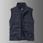 Nouvelle veste à capuche de mode automne-hiver, veste d&rsquo;extérieur à col montant pour hommes fonctionnelle multi-poches imperméable et à séchage rapide