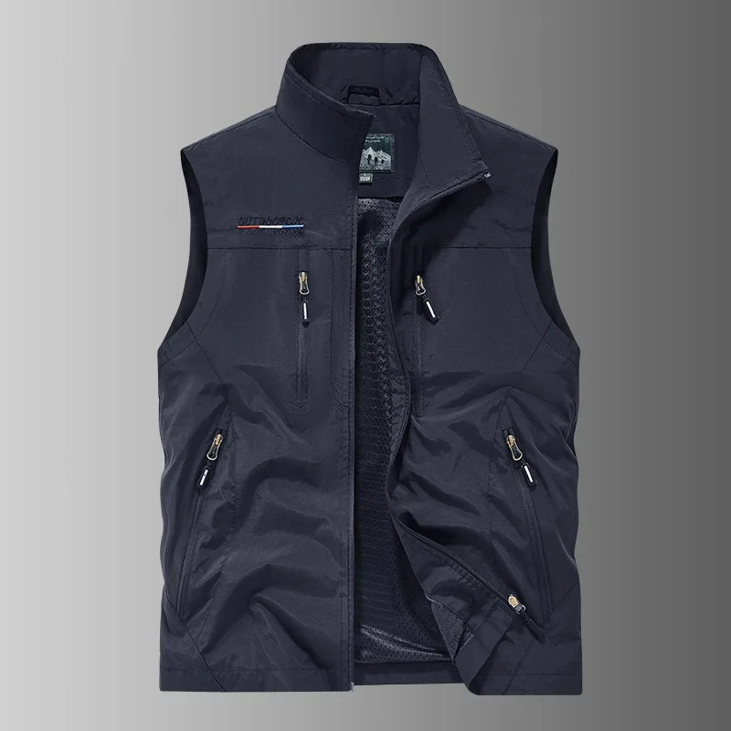 Nouvelle veste à capuche de mode automne-hiver, veste d’extérieur à col montant pour hommes fonctionnelle multi-poches imperméable et à séchage rapide Nouvelle veste à capuche de mode automne-hiver, veste d’extérieur à col montant pour hommes fonctionnelle multi-poches imperméable et à séchage rapide