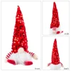 décorations de noël gnome scintillantes garnies de ruban faites à la main, poupées sans visage, ornements de noël pour la maison, nouvel an