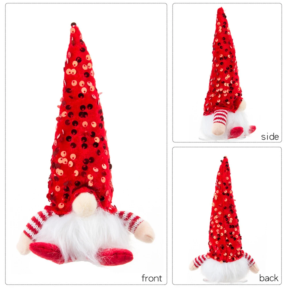 décorations de noël gnome scintillantes garnies de ruban faites à la main, poupées sans visage, ornements de noël pour la maison, nouvel an décorations de noël gnome scintillantes garnies de ruban faites à la main, poupées sans visage, ornements de noël pour la maison, nouvel an