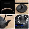 gianghts théière en fonte, pot unique, réchaud de camping, brassage du thé, séparation de l'eau, tasse à thé, accessoires de service à thé