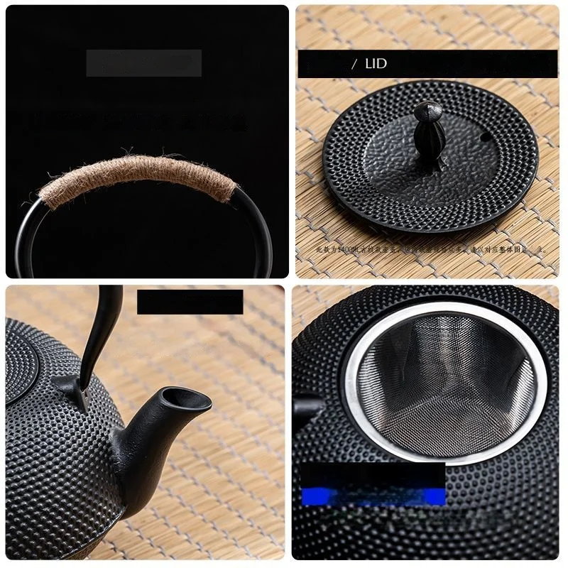 gianghts théière en fonte, pot unique, réchaud de camping, brassage du thé, séparation de l'eau, tasse à thé, accessoires de service à thé gianghts théière en fonte, pot unique, réchaud de camping, brassage du thé, séparation de l'eau, tasse à thé, accessoires de service à thé
