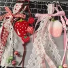 japonais nouveau ins style fraise sac suspendu chaîne pendentif petit frais pendentif mode personnalité été sac pendentif porte clés