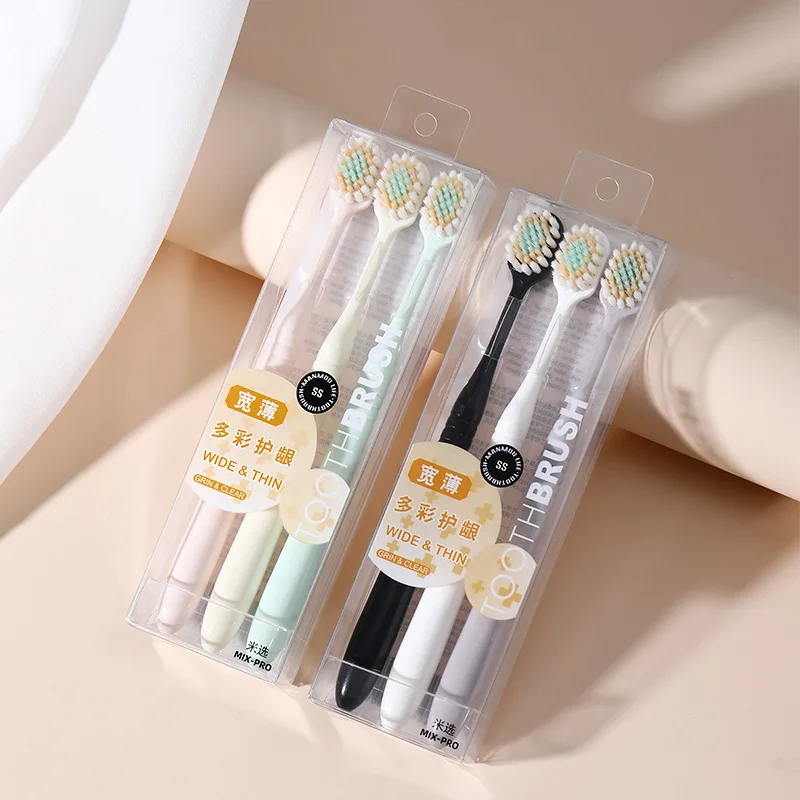 3 pièces/ensemble japonais brosse à dents à poils souples à tête large adulte couple ménage brosse à dents premium à poils souples fins зуб coi щетка 3 pièces/ensemble japonais brosse à dents à poils souples à tête large adulte couple ménage brosse à dents premium à poils souples fins зуб coi щетка