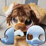 Fourrure Furrsuit chiot Cosplay Anime Kemono chien Fursuit Base Kawaii 3D acide polylactique tête Base crâne chapeaux Kigurumi Halloween