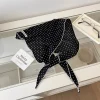 foulard doux à pois bandeau turban coréen frais petite écharpe rayé mince triangulaire bandeau de cheveux vacances