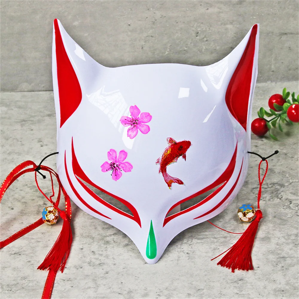 Masque de mode fait à la main Festival Cosplay cadeau Anime masque de renard cloche demi-visage masque de chat pour les Conventions d’anime fêtes costumées Masque de mode fait à la main Festival Cosplay cadeau Anime masque de renard cloche demi-visage masque de chat pour les Conventions d’anime fêtes costumées