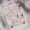 autocollants pour ongles sakura en relief doux 5d, 1 pièce, décoration pour nail art, décalcomanies auto adhésives à fleurs, autocollants à pression pour ongles