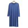 peignoir mi long à manches longues et col rond pour hommes, robe décontractée, vêtements de nuit en modal doux, monochromatique, mince, vêtements de nuit d'été, nouveau, 2025