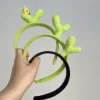cerceau de cheveux de fleur en peluche de dessin animé, bande de sauna, tulipe de style coréen, pilier de fleurs anthracite, mode de germe de haricot