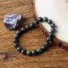 bracelets élastiques en pierre de sang de dragon naturel pour femmes et hommes, breloque en perles de jaspe de dinosaure, bijoux de guérison, yoga, méditation, cadeau