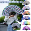 grand Éventail rave pliable à main de 33cm, accessoire de moulage coloré, dégradé japonais, pour festival de musique, brev, cadeaux