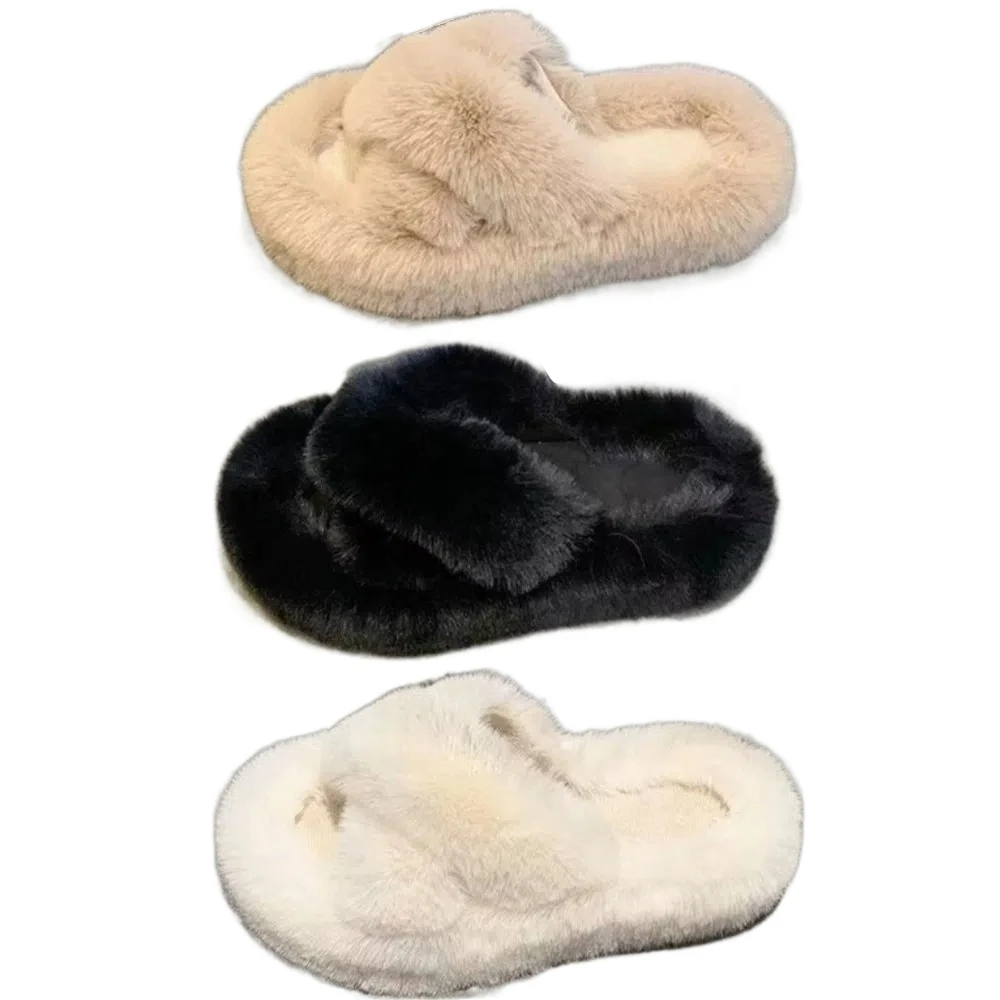 belles diapositives homewear pantoufles bout ouvert anti dérapant plat en peluche pantoufles chaussures couleur unie pantoufles femmes hiver belles diapositives homewear pantoufles bout ouvert anti dérapant plat en peluche pantoufles chaussures couleur unie pantoufles femmes hiver