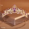 couvre chef de mariée de couleur violette, diadèmes d'anniversaire pour grande fête pour femmes