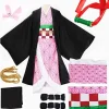 2025halloweenhete verkoop anime démon slayero kimetsu no yaiba tanjirou kamado nezuko cosplay vrouwen en mannen kimono cosplay