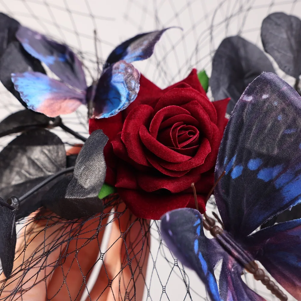 dress up props unique halloween hairpin elegant decorative rose hairpin fashion mesh headpiece halloween party dress up props unique halloween hairpin elegant decorative rose hairpin fashion mesh headpiece halloween party