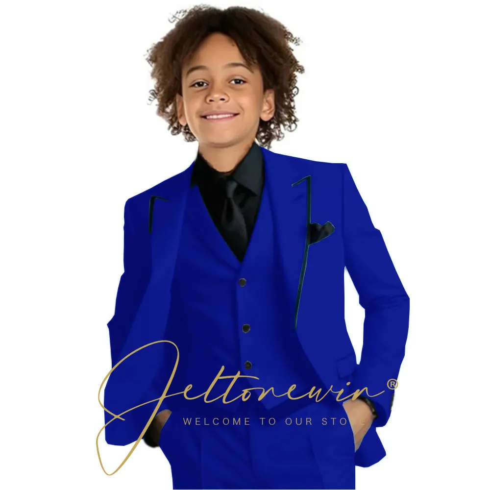 costumes formels blancs pour garçons, tuxedos de dîner pour petits garçons d'honneur, pour fête de mariage, costume de bal, ensemble de 3 pièces costumes formels blancs pour garçons, tuxedos de dîner pour petits garçons d'honneur, pour fête de mariage, costume de bal, ensemble de 3 pièces