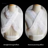 femmes élégantes dentelle à volants perles perlées faux col doux kimono col robe col doublure kimono ceinture accessoires