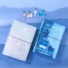 nouveau cahier de pages diviseurs, classeur bleu océan d'été a7, organisateur de couverture en pvc à trois volets, planificateur rafraîchissant avec accessoire de charme
