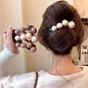 Pince à cheveux torsadée en perles élégantes pour femmes, porte-cheveux longs, épingle à cheveux, cordon doux, ornement de cheveux, bande de sauna, accessoires de mode