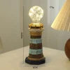 ornements de phare en bois de style méditerranéen, bijoux de bureau rétro créatifs, ornements lumineux pour la maison, décoration ancienne cadeau