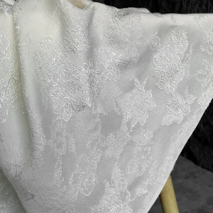 Tissu Jacquard à motifs beiges pour robe, tissu de styliste, vêtements de mode, bricolage, matériel de couture au mètre
