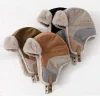 chapeaux en coton pour hommes et femmes, chaud et épais, coupe vent, protection des oreilles, en peluche, bombardier, casquettes noires, confortables, assorties avec tout, hiver