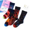 chaussettes de marée unisexes, tube haut, tendance, illustration artistique, chaussettes de sport pour couple, chaussures pour hommes et femmes