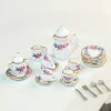 Service à Thé Miniature Maison de Courses en Céramique, Bouilloire, Beurre, Tasse, Modèle, EscalFlower, Porcelaine