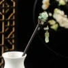 baguettes à cheveux chinoises vintage en bois pour femmes, épingles à cheveux de luxe faites à la main, baguettes à fleurs, accessoire de bijoux pour tête de fête de mariage