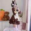 femme de chambre japonaise lolita élémentaire carnaval cosplay sexy mignon caf É costume tablier rose charmante robe manga exposition performance