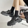 rimocy chaussures oxford à plateforme en cuir verni pour femmes, appartements à lacets décontractés, chaussures épaisses noires, printemps, 2025