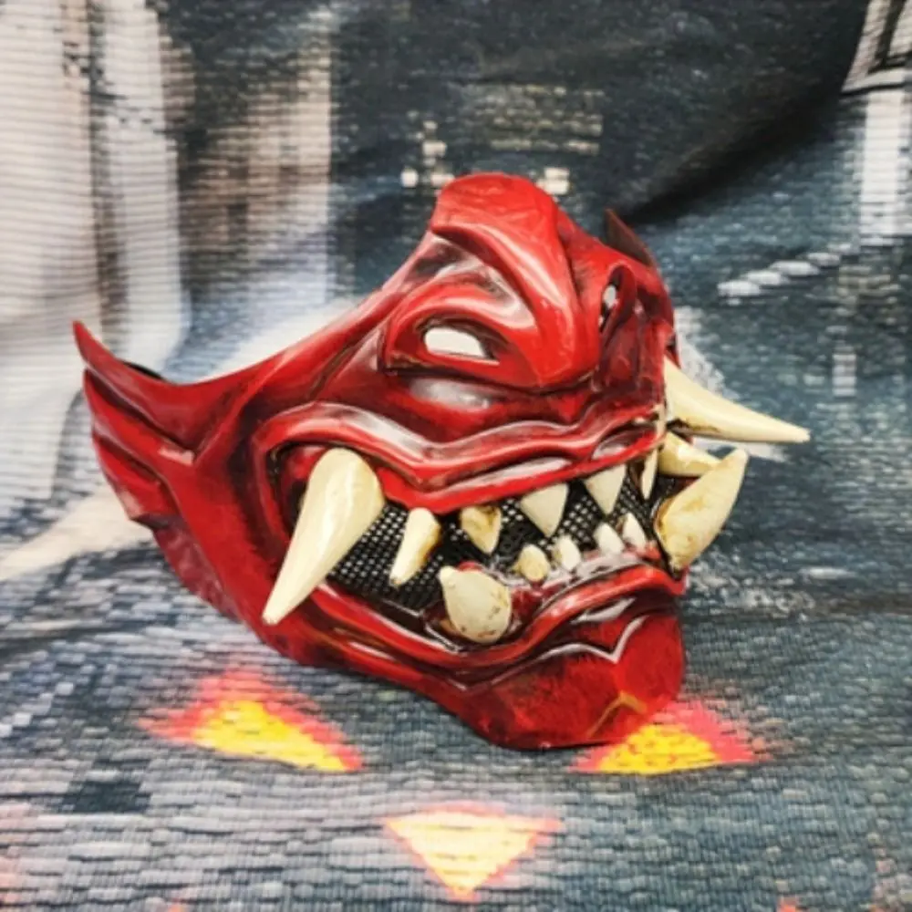 demi visage cosplay rouge prajna masque effrayant habiller samouraï cosplay masque mascarade 3d japonais masque jouet halloween demi visage cosplay rouge prajna masque effrayant habiller samouraï cosplay masque mascarade 3d japonais masque jouet halloween