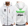 kawasaki racing 2025 printemps automne hommes sweat à capuche de sport femmes sweat à capuche avec fermeture éclair mode couple veste manteau