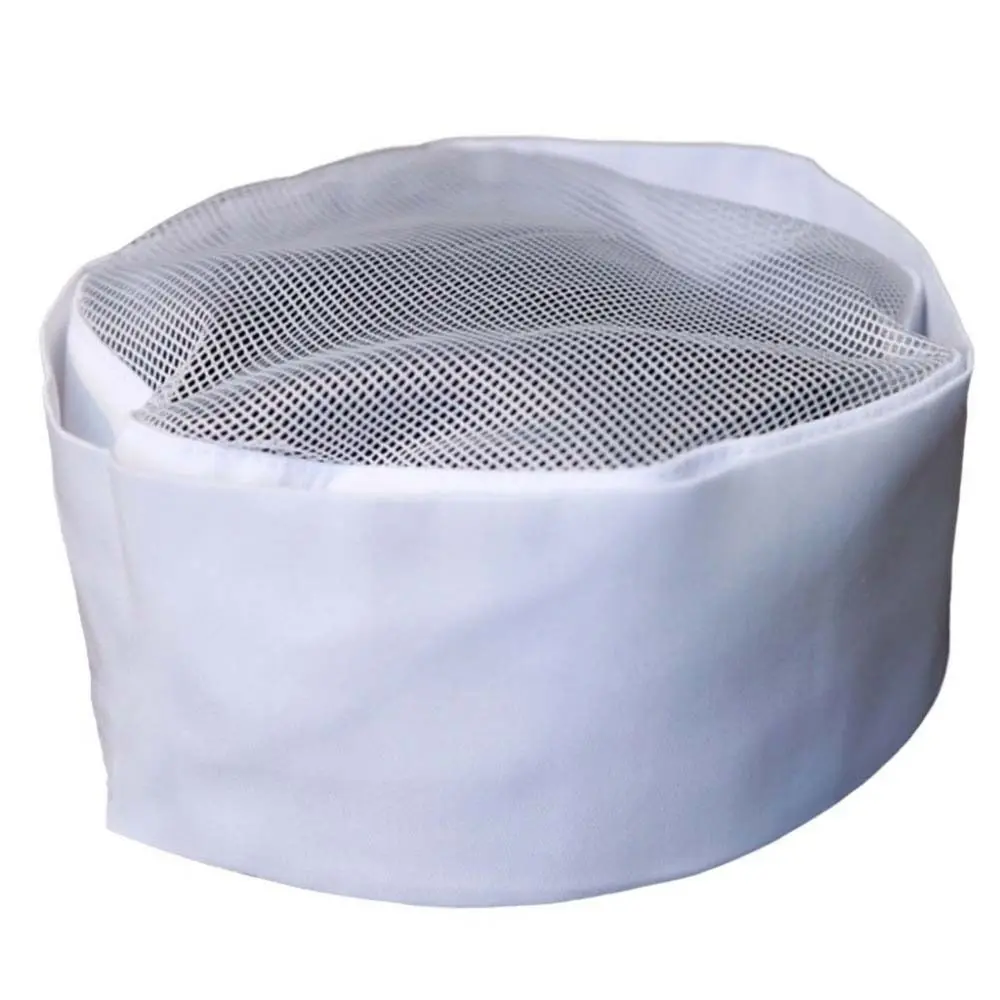 casquette à sushi respirante de style japonais, chapeau de chef en maille résistante à l'usure, confortable, noir, à dessus plat, pour café casquette à sushi respirante de style japonais, chapeau de chef en maille résistante à l'usure, confortable, noir, à dessus plat, pour café