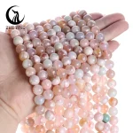Perles d&rsquo;agate de fleur Sakura naturelles bon marché, rondes et lisses, pour la fabrication de bracelets, accessoires de bijouterie à faire soi-même, 6, 8, 10mm