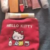 sac de maquillage rouge de grande capacité pour femmes, nouvelle mode kawaii, sac de rangement de voyage pour filles mignonnes, portefeuille zéro cadeaux, 2025