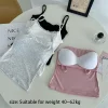 Débardeur à bretelles en coton, doux, aspect sensuellement innocent, gilet court avec nœud, garniture en dentelle, écharpe pour filles et femmes