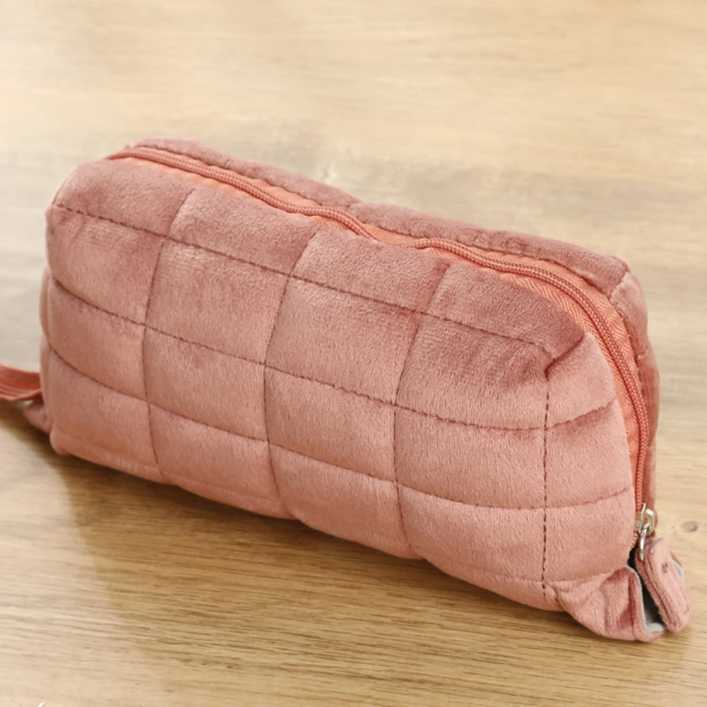 sacs cosmétiques japonais en coton matelassé pour femmes, poudres de maquillage, forme d'oreiller, sac de rangement souple, multifonction, trousse de toilette de voyage en fourrure sacs cosmétiques japonais en coton matelassé pour femmes, poudres de maquillage, forme d'oreiller, sac de rangement souple, multifonction, trousse de toilette de voyage en fourrure